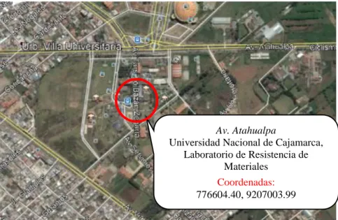Figura Nº 22. Ubicación geográfica de La Universidad Nacional de Cajamarca. 