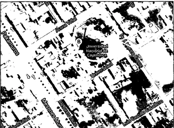 Figura 2.4 Imagen satelital de la ubicación del edificio UNC-Sede Jaén. 