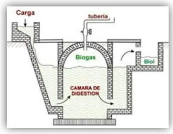 Figura 3. Diagrama de una planta de biogás convencional. 