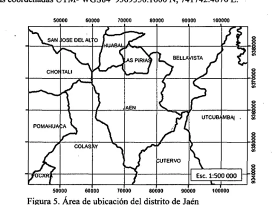 Figura 5. Área de ubicación del distrito de Jaén  3.2. Tiempo o época. 