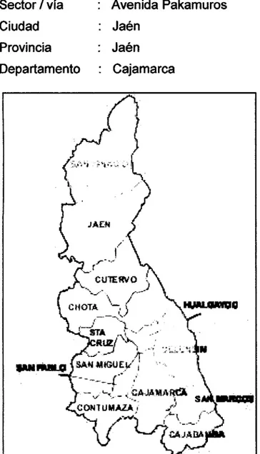Figura  21.  Ubicación de la  Provincia de Jaén en el ámbito regional 
