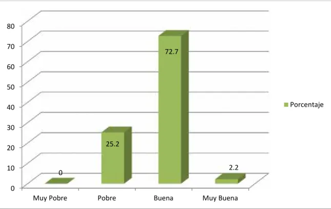 Gráfico 1. Satisfacción general de las gestantes con la atención prenatal que se brinda en los establecimientos de salud