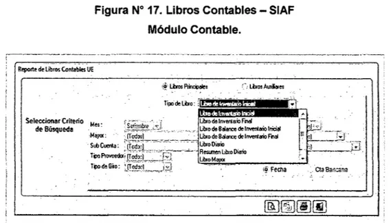 Figura  No  17.  Libros Contables- SIAF  Módulo Contable.  Seleccionar Criterio  Me  