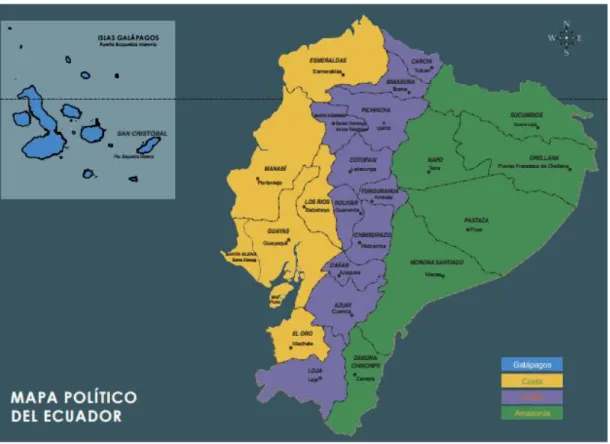 Fig. 6.3. La provincia de Galápagos en el contexto político-administrativo del Ecuador
