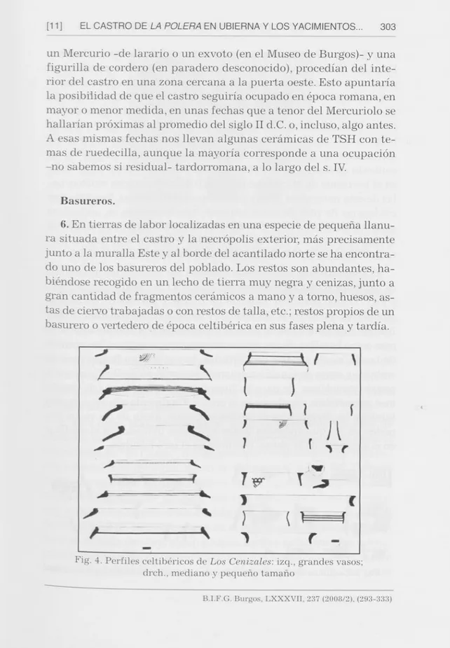 Fig.  4.  Perfiles  eeltiberieos  de Los Ceniza/es: izq., grandes vasos: