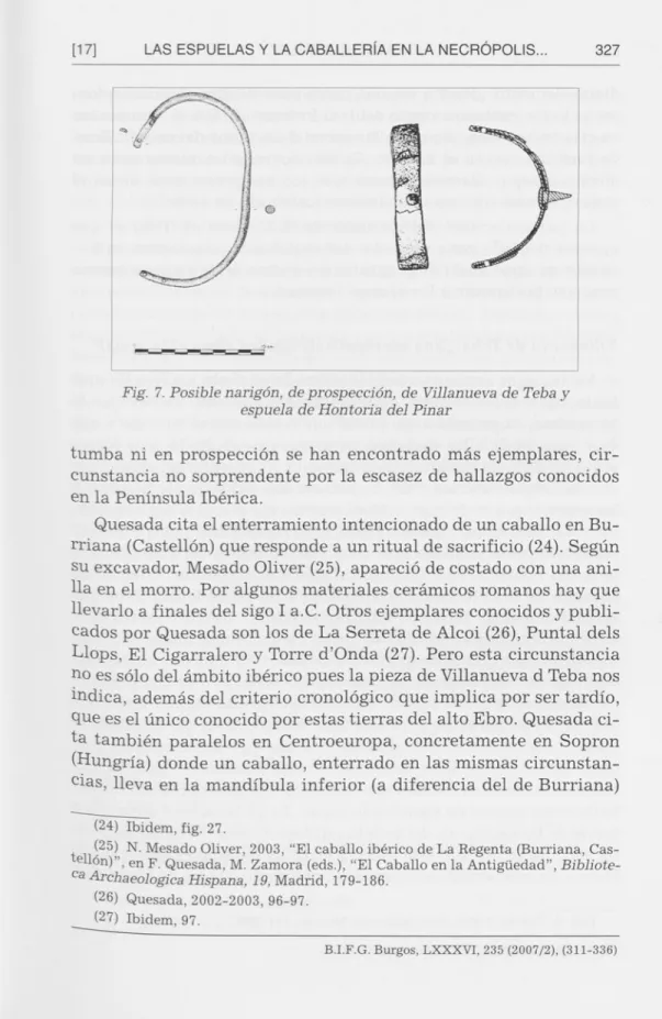 Fig.  7.  Posible narigón, de prospección, de  Villanueva  de  Teba  y espuela de  Hontoria  del Pinar