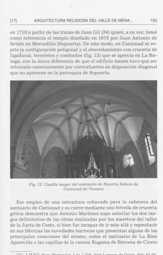 Fig.  12:  Capilla mayor del santuario de Nuestra Señora de Cantonad de  Vivanco