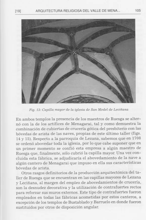 Fig.  13:  Capilla mayor de la iglesia de San  Medel  de  Leciiiana