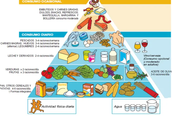 FIGURA 1. Pirámide de la alimentación saludable (SENC, 2004). 