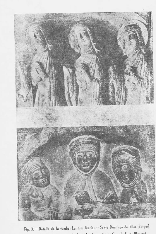 Fig.  3.—Detalle  de la tumba: Las  ires	 -  Santo  Dernin:go	 Silas :Udrgosl Fig.  4.—Detalie  de la  turnha  de  DoFia  Sanca en Sana  Cruz  de  Seren 114e:cal