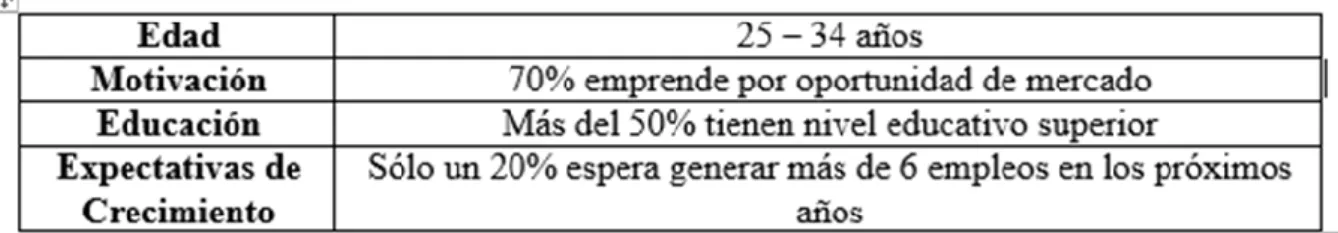 Tabla 2.1. Perfil de la mujer emprendedora en España  