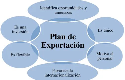 Figura 2.4: Características de un plan de exportación 