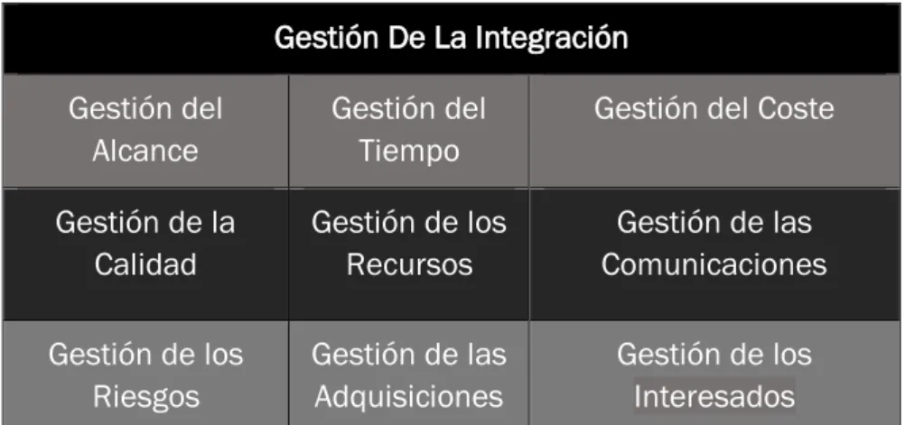 Tabla Nº 1-1 Áreas De Conocimiento PMBOK 6ta. Ed. 