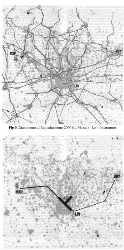 Fig 3. Documento di Inquadramento 2000 (L. Mazza) - Le infrastrutture. 