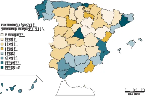 Figura 2.7 Densidad de población en 1950