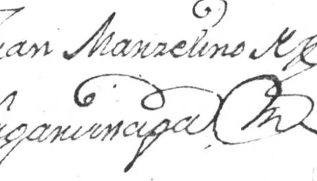 Fig. 3. Firma en su testamento de Juan de Sagarbinaga. 