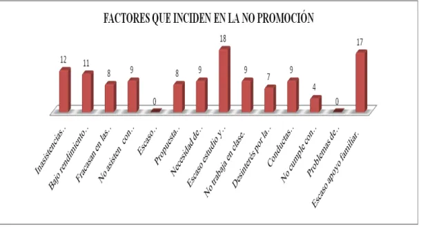 Gráfico Nº 57: Factores que inciden en la no promoción 