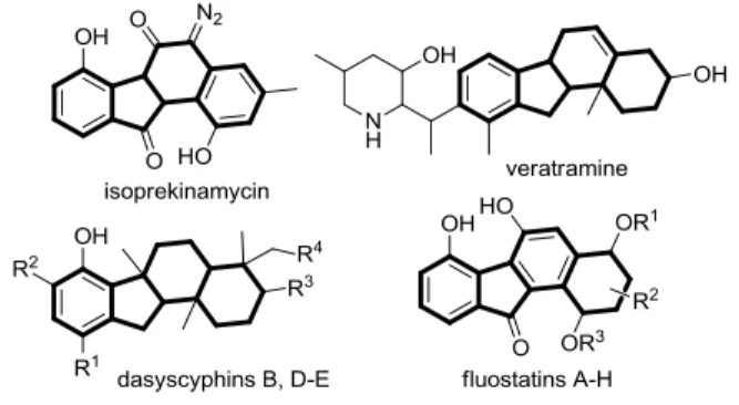 Figure  1.  Selected  natural  products  containing  the  polyhydrobenzo[a]fluorene skeleton 