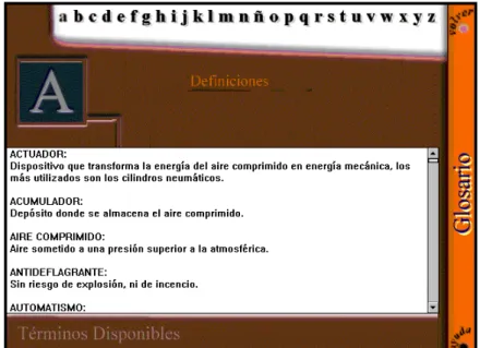 Figure 13. Glossary Screen 