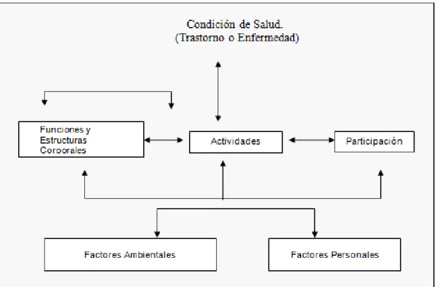 Figura 1. Interacciones entre los componentes de la CIF (OMS, 2001, p. 21) 