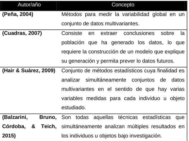 Tabla 2. Conceptualización variable Independiente 