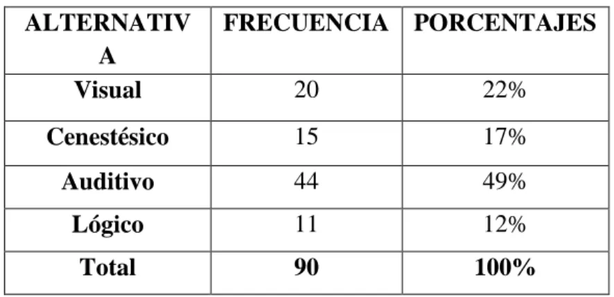 Gráfico Nº 13 Canales Perceptivos 