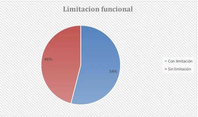 Gráfico  1. Prevalencia de la Limitación  funcional  para las  actividades                  básicas  de la vida diaria,  en 158  adultos  mayores  residentes en centros 