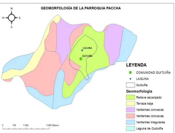 Ilustración 8. Geomorfología de la parroquia Paccha perteneciente al Cantón Cuenca. 