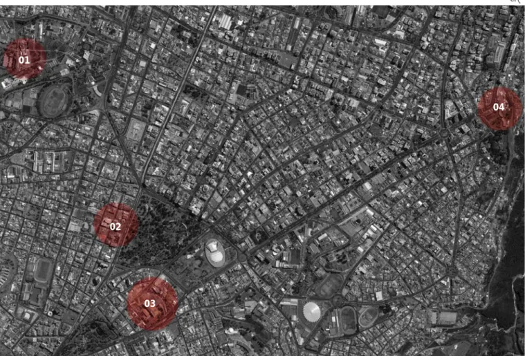Fig 34. Ubicación de los proyectos planteados como hitos               en ejecución del Master Plan.