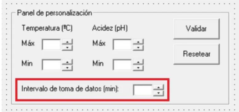 Figura 7.1.2.1 - Elección de periodo en panel personalizable del SCADA 