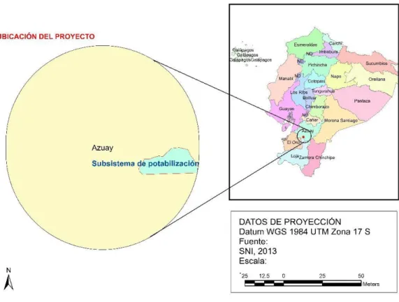 Ilustración 4. Mapa de ubicación de la planta de tratamiento del agua potable. 