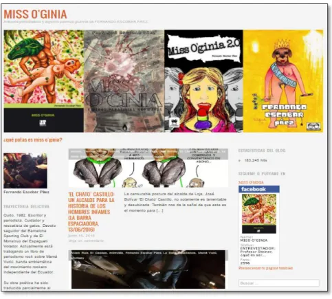 Ilustración  1.  Captura  de  pantalla  de  la  primera  página  del  blog “Miss  O’Ginia” 