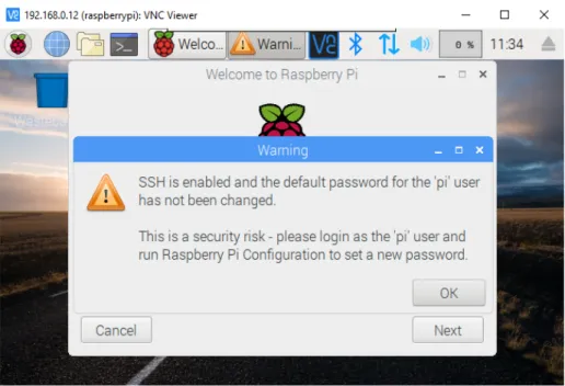 Figura 8.1.0.14 – Ventana del escritorio de la Raspberry Pi al conectarse por primera vez