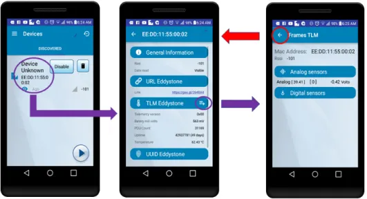Figura 3.19: Accediendo a la informaci´ on embebida a trav´ es de la app Android.