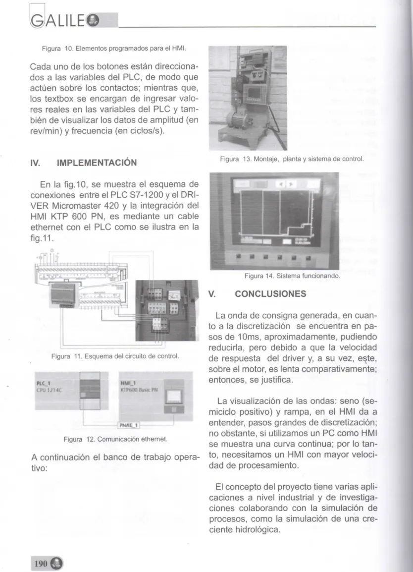 Figura 10. Elementos programados para el HMI. 