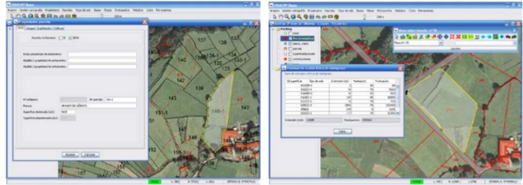 Figure 4.6: User interface of a GIS for managing the process of land consolidation