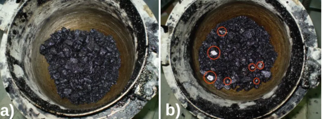 Figure 3. Appearance of HMA after mixing a) S-0, b) S-20 