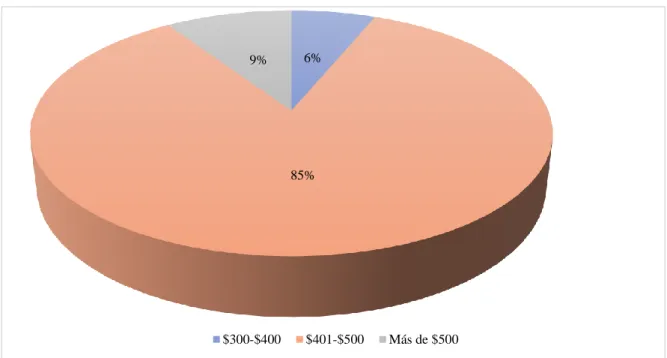 Gráfico 9.  Costo de arriendo anual por hectárea Elaboración: Autor 
