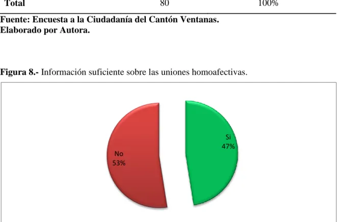Figura 8.- Información suficiente sobre las uniones homoafectivas. 