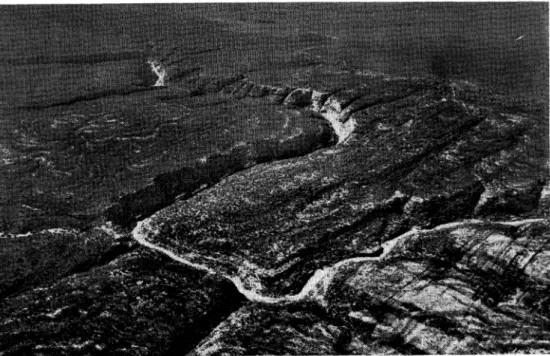 Fig. 12. Part of the Murchison Gorge, near Carnarvon, Western Australia, which was incised into the sandstone plateau in pre Cretaceous times ( Courtesy R.M.Hocking).