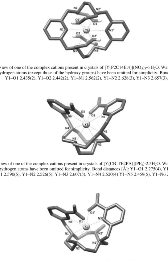 Figure 1. View of one of the complex cations present in crystals of [Y(P2C14Et4)](NO 3 ) 3 ⋅6 H 2 O