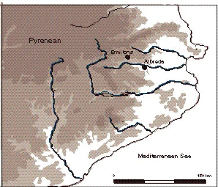 Figure 1. Geographic situation of Ermitons Cave and Arbreda Cave in the northeast of the Iberian Peninsula.