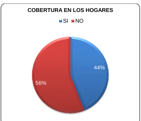 GRÁFICO N° 6                                                                                                    COBERTURA EN LOS HOGARES 