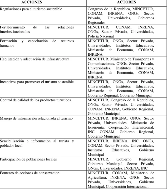 Tabla 10: Actores Claves