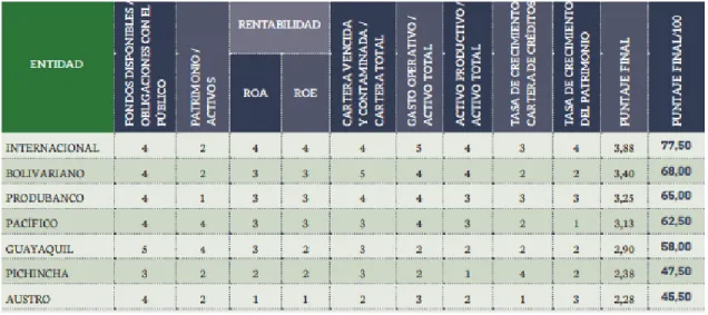 Figura 1: Bancos grandes Activos mayores a USD 1.000 millones  Fuente: Superintendencia de Bancos (2017) 