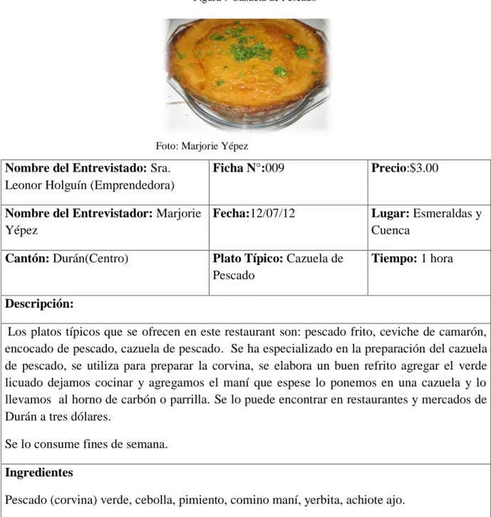 Figura 9 Cazuela de Pescado 