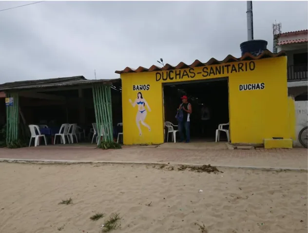 Figura 4. Servicios de sanitarios en la playa Ayangue. Imagen captada por Katherine Villegas 