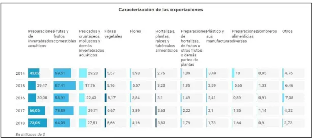 Figura 8. Caracterización de las exportaciones