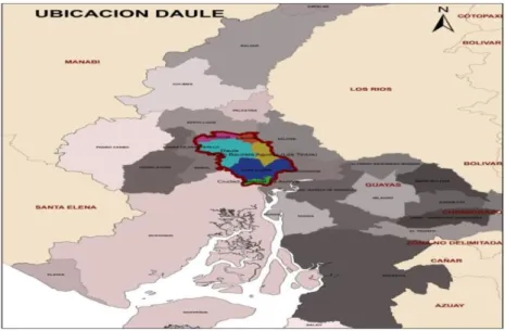 Figura 1. Ubicación Daule en Guayas 