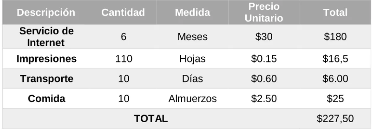 Cuadro N° 7  GASTOS VARIOS 